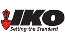 Logo of IKO roofing products, black text on white background with red anchor symbol.