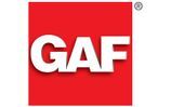 GAF logo: white letters