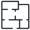 A black and white drawing of a floor plan of a house.