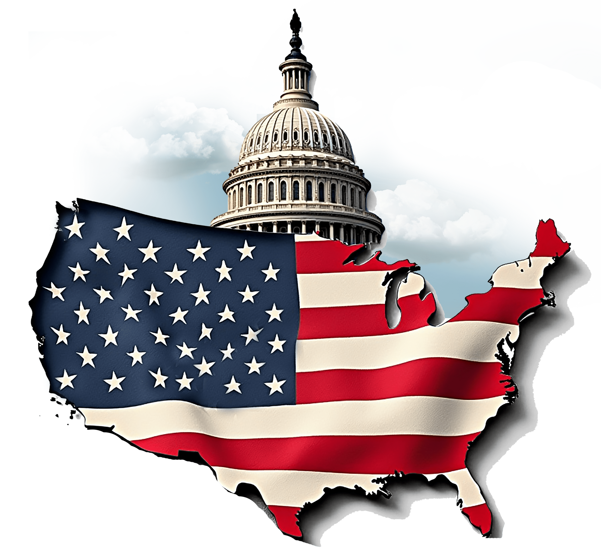 capitol and usa flag