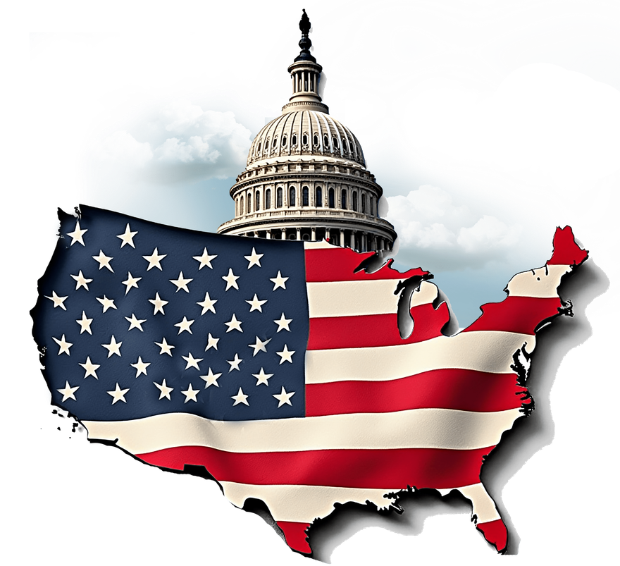 capitol and usa flag