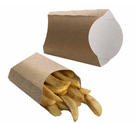 contenitore in cartone per patatine fritte
