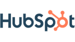 HubSpot logo: Dark blue text with orange connection graphic.