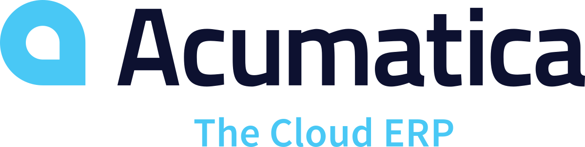 Acumatica logo: Blue circle with a white keyhole, dark blue 