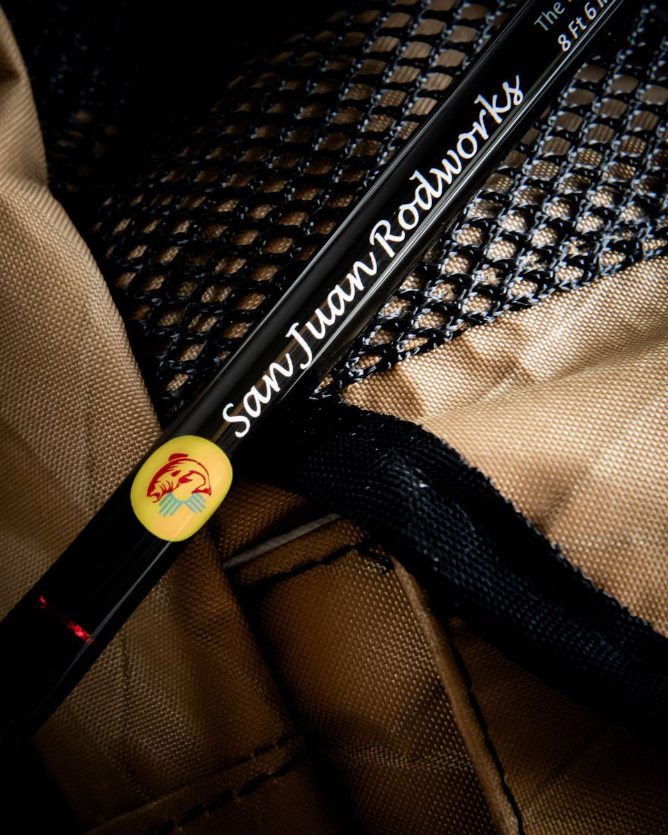 Black fishing rod with