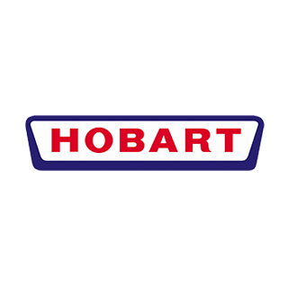 The hobart logo is blue and red on a white background.