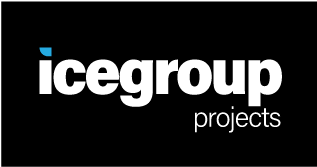 The logo for icegroup projects is on a black background.