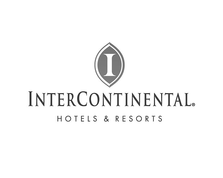 The logo for intercontinental hotels and resorts is black and white.