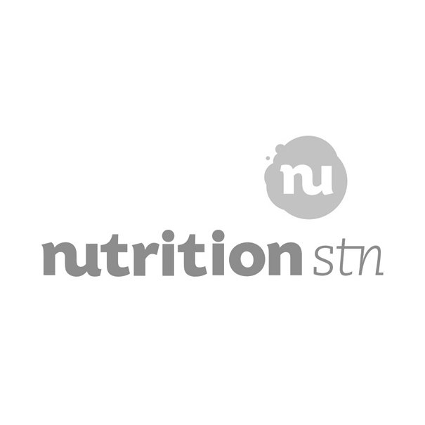 A black and white logo for a company called nutrition stn.
