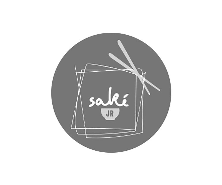 A logo for a restaurant called sake jr
