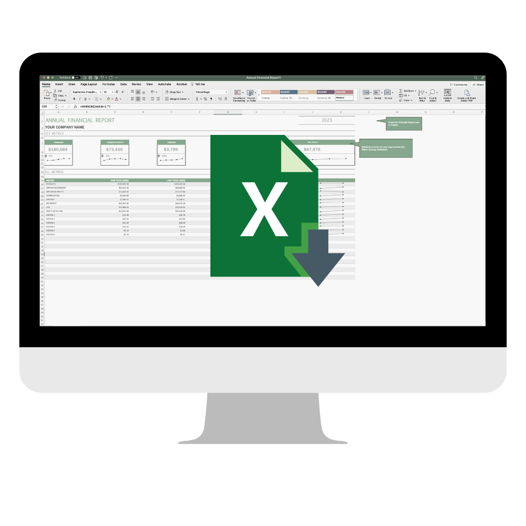A computer monitor with a green x and an arrow pointing to it.