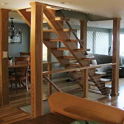 Wooden Staircase – Ann Arbor, MI – B&B Heartwoods, Inc.