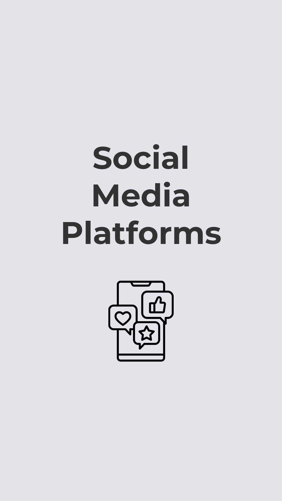 Social Media Platforms, phone icon with social media symbols.
