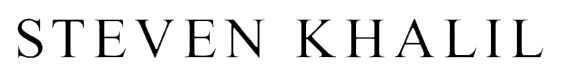 The name steven khalil is on a white background