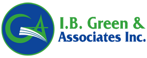 The logo for i.b. green & associates inc.