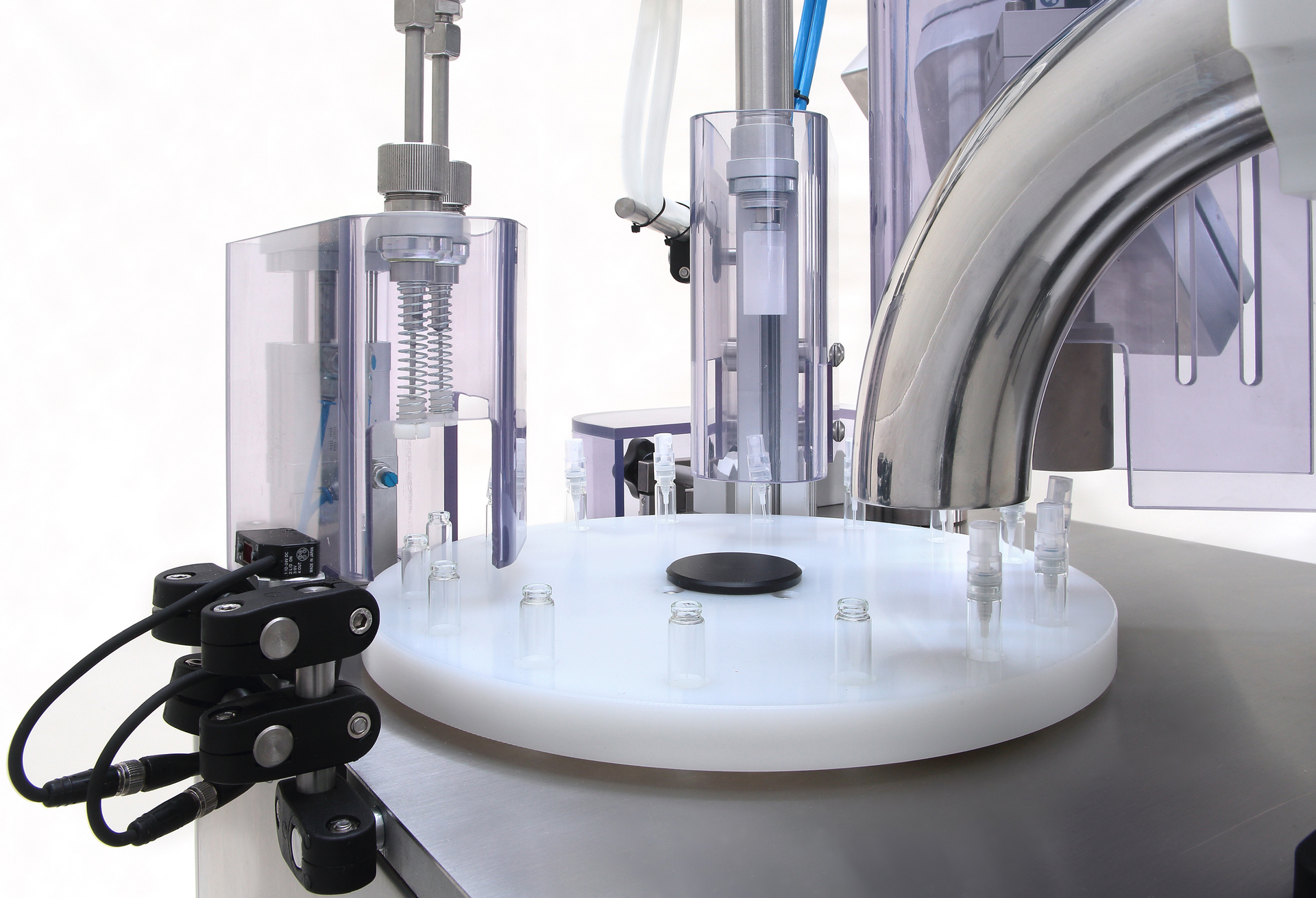 A machine that is sitting on a table with a white background