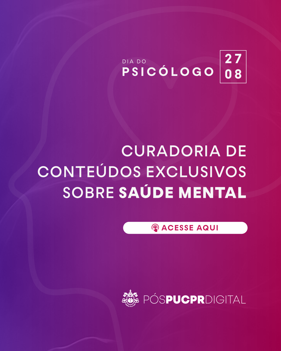 Um pôster roxo e rosa com um cérebro nele