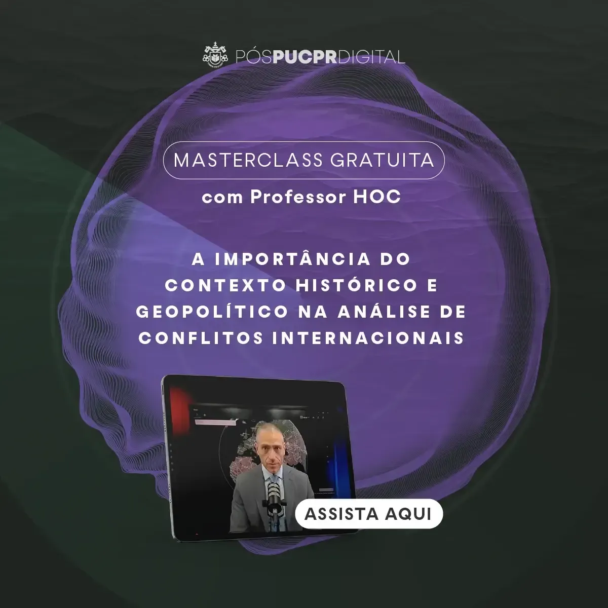 An advertisement for a masterclass with professor hoc