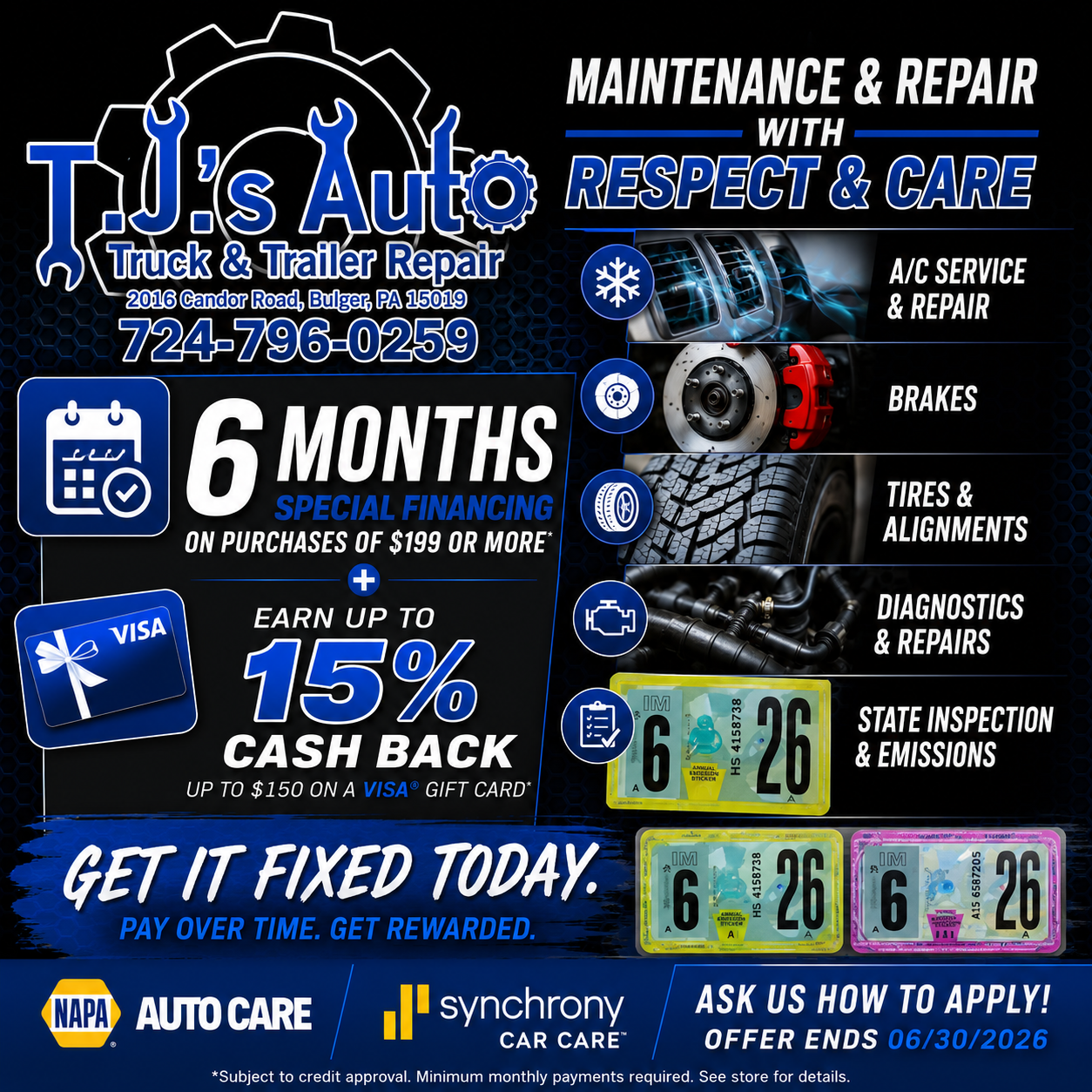 May Promotion | T.J.'s Auto, Truck, & Trailer Repair