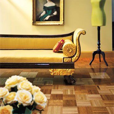 Yellow Couch And Dress Mannequin — Ypsilanti, MI — Carpet Center & Floors