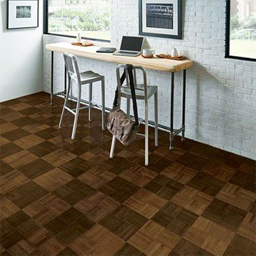 Laminate Flooring — Wooden Tablet With Stainless Chair in Ypsilanti, MI