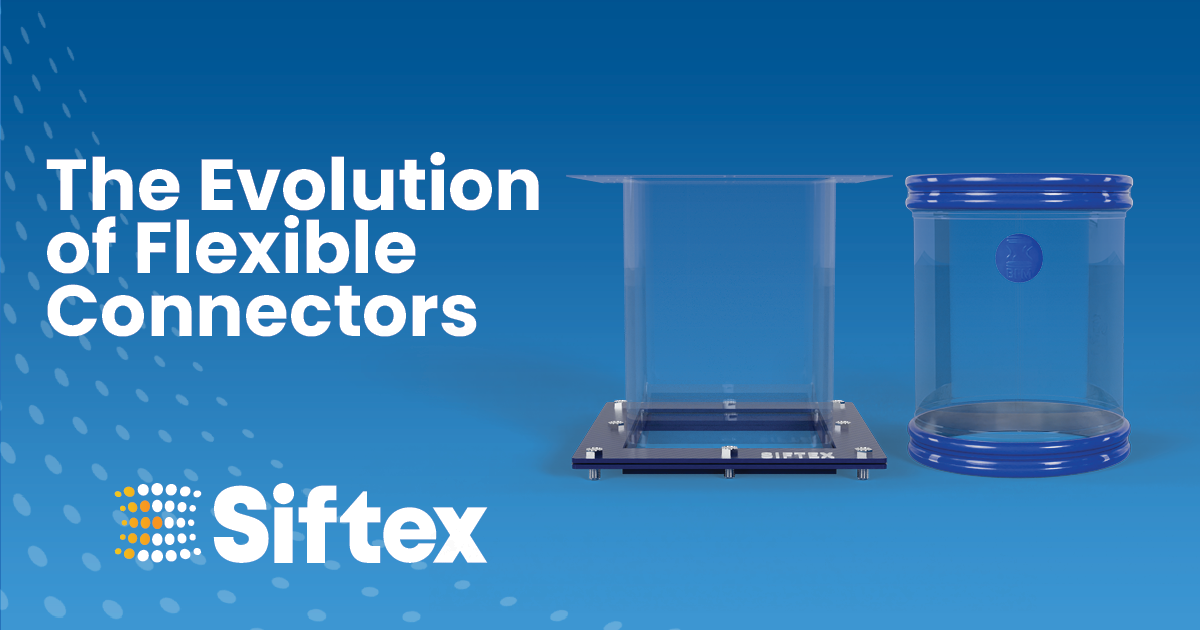 A blue background with the words the evolution of flexible connectors