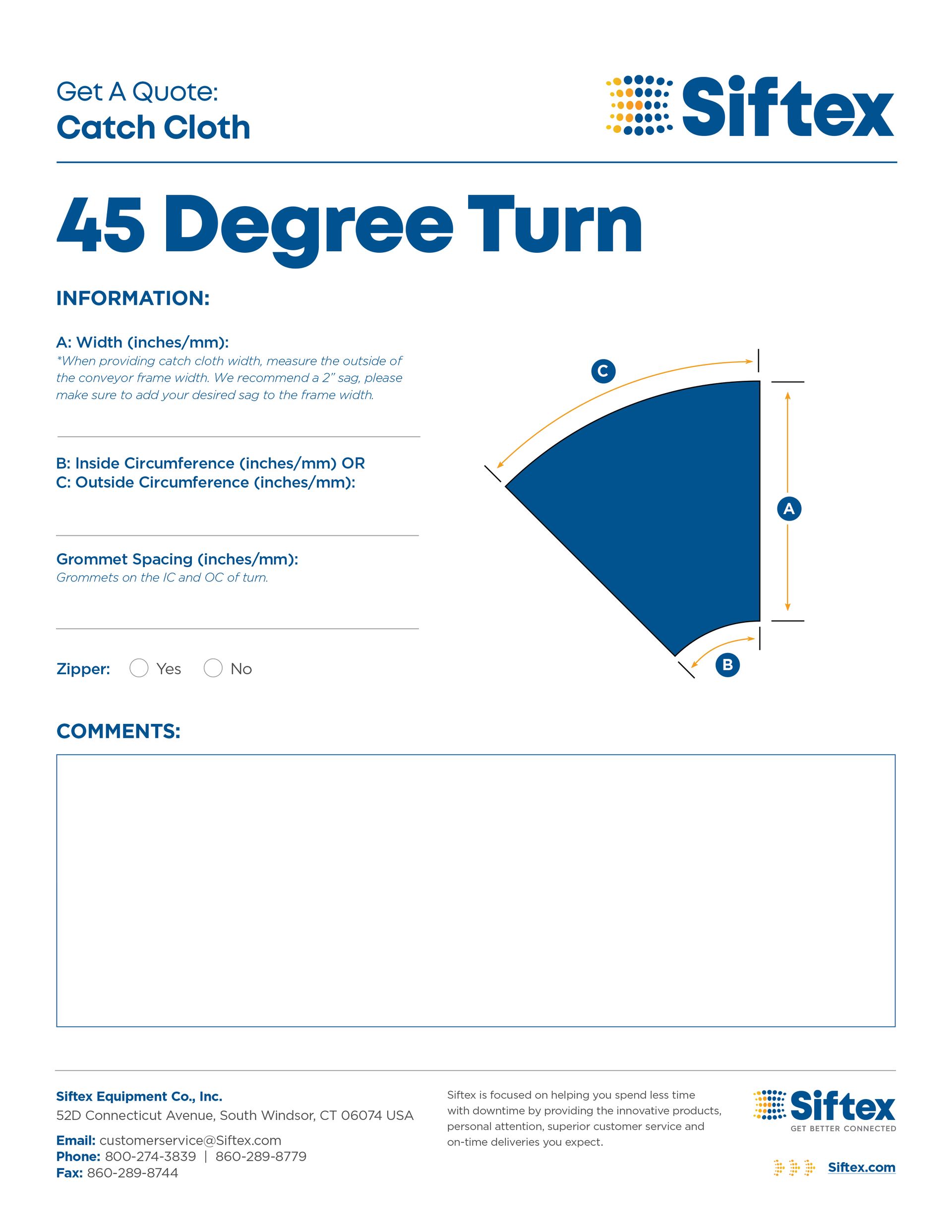 Download 45 Degree Turn Catch Cloth Form