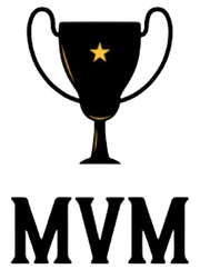 Black trophy with gold star, "MVM" text below.
