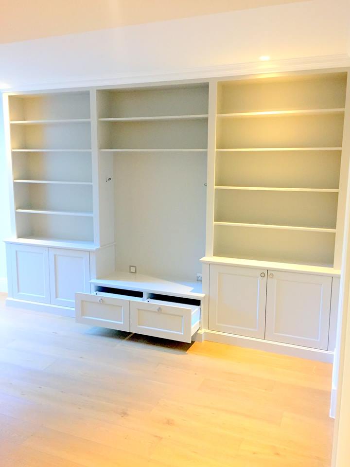 bespoke shelf with drawers