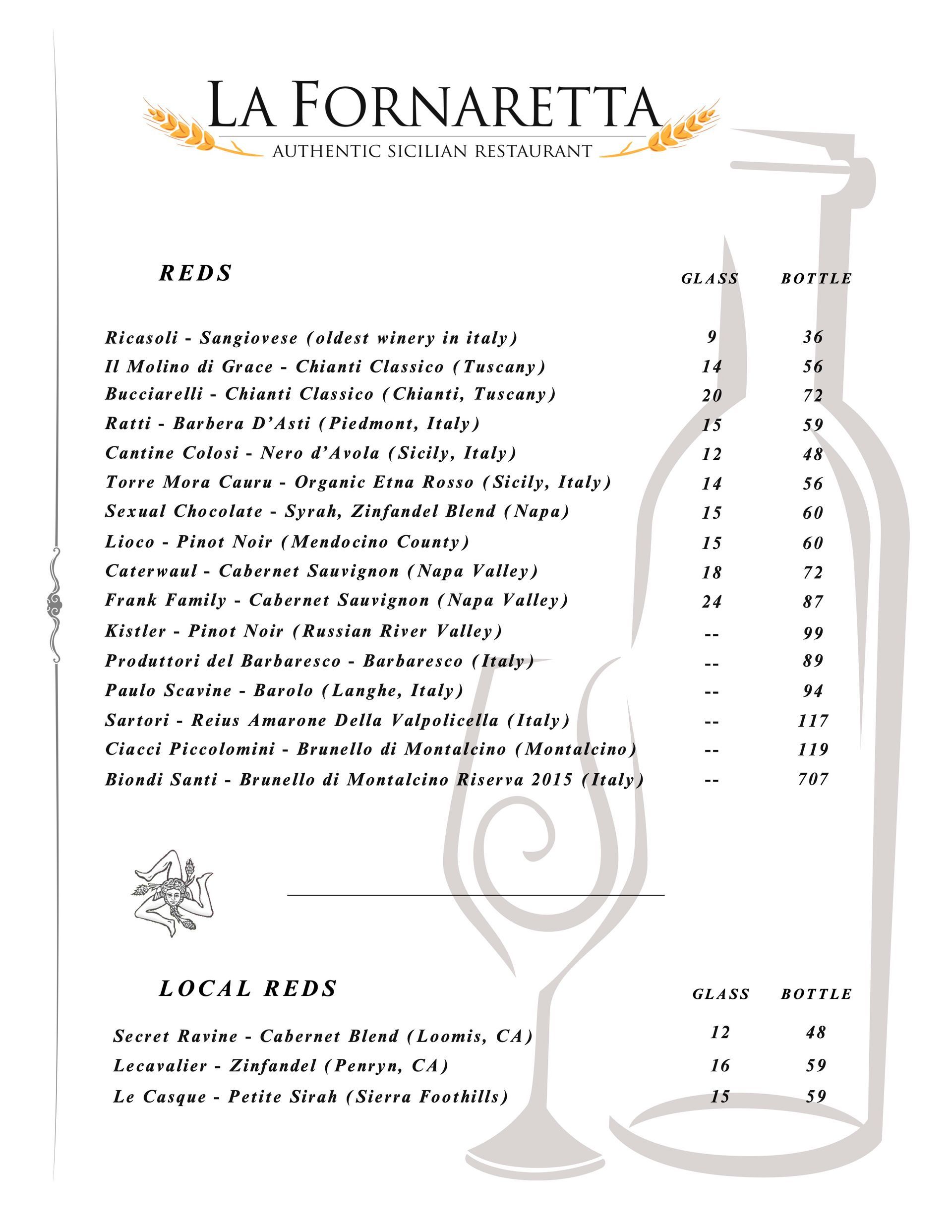 wine menu