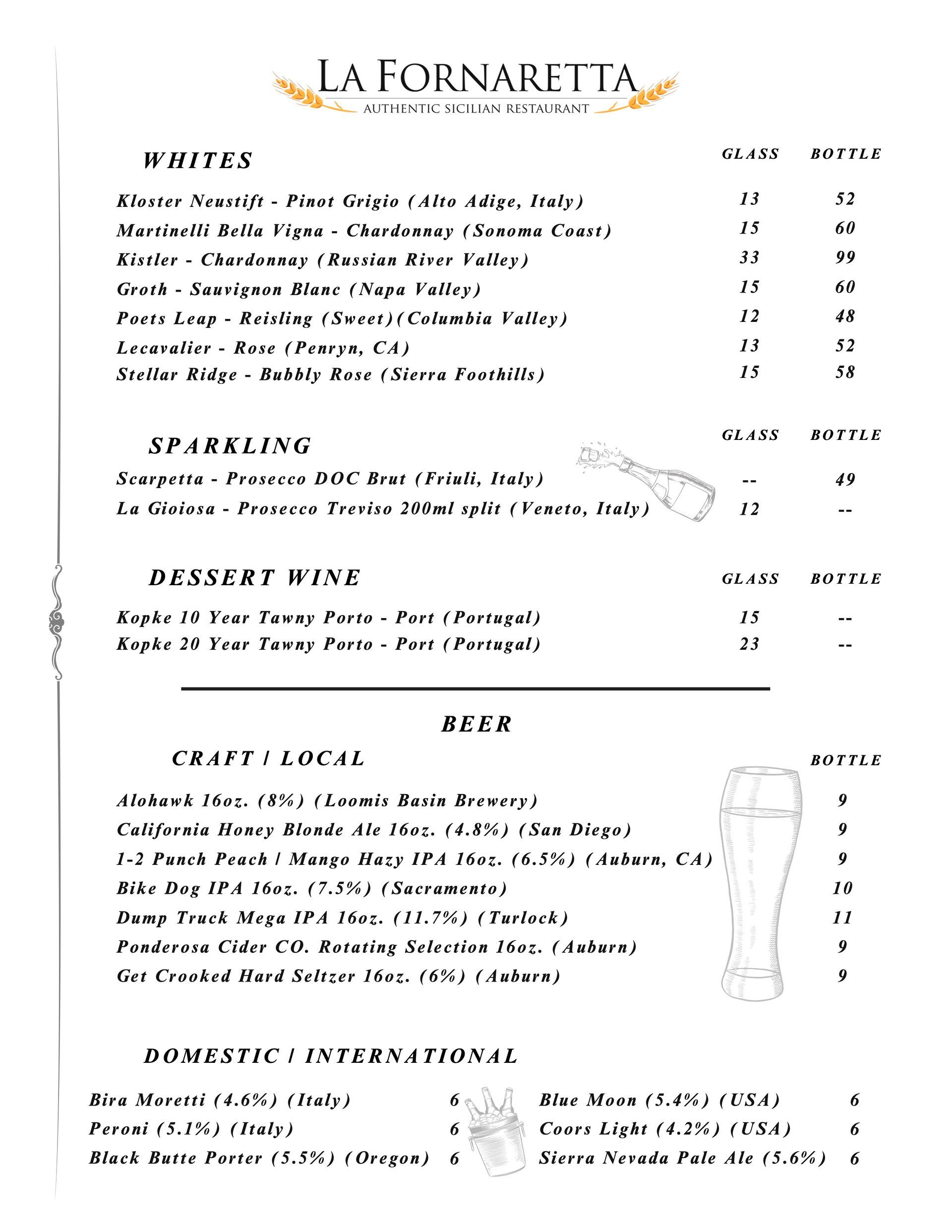 wine menu
