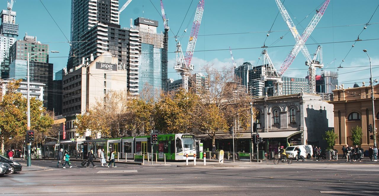 Daytime landscape view of Melbourne city.