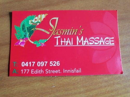 Jasmin's Thai Massage business card