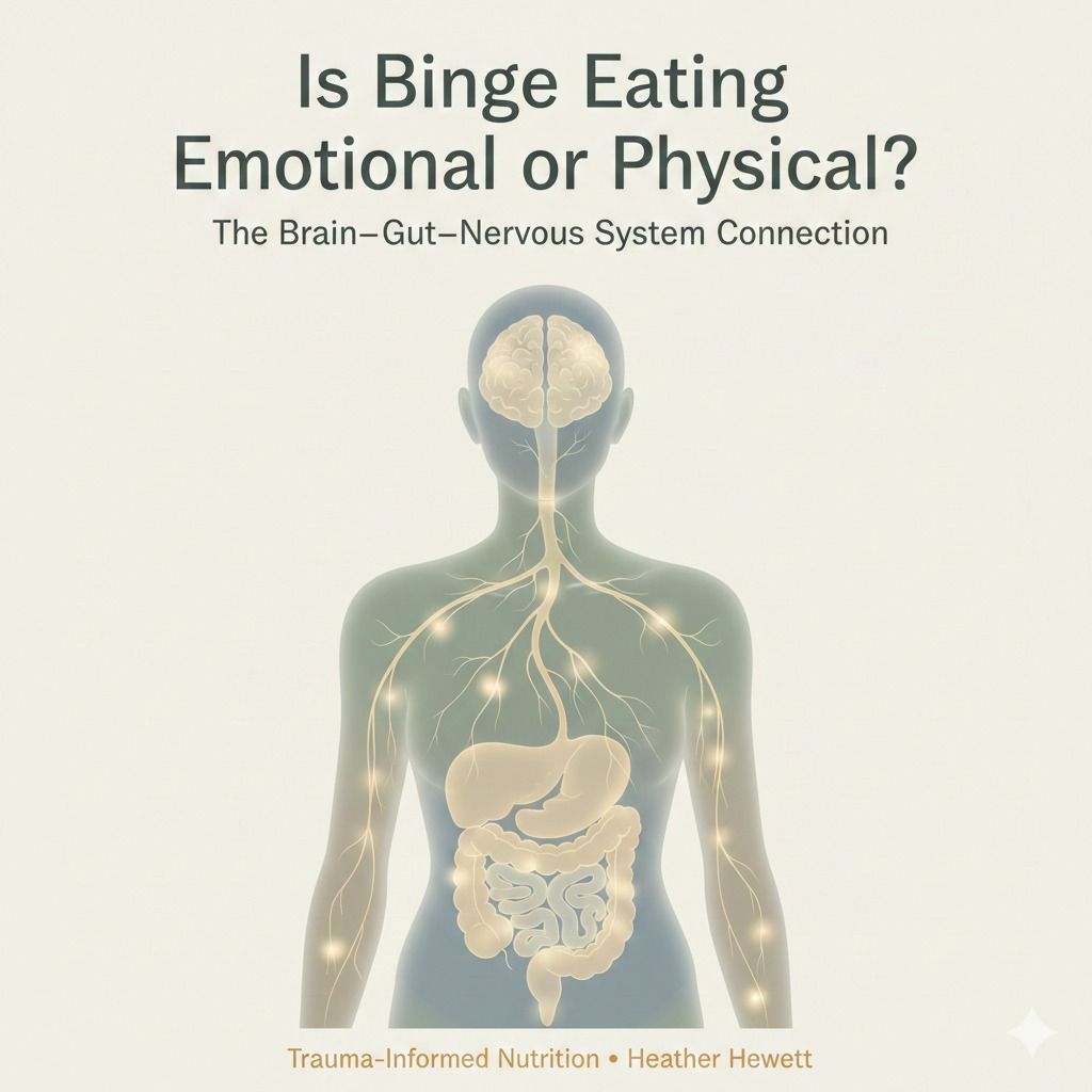 Illustration of a person with the brain, gut, and nervous system highlighted, posing the question: 