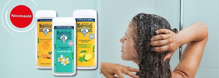 Découvrez chez Intermercat les nouveaux gels douche Le Petit Marseillais : mangue & fruit de la pass