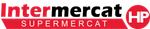 Un logotipo rojo y blanco para Intermercat HP Supermercat