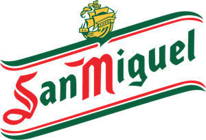 Un logotipo para San Miguel con un barco en él.