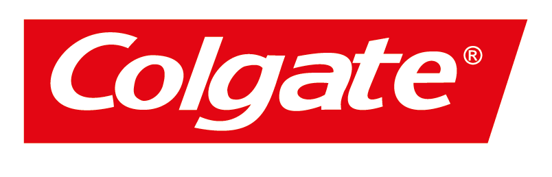 Un logotipo de Colgate rojo y blanco sobre un fondo blanco.