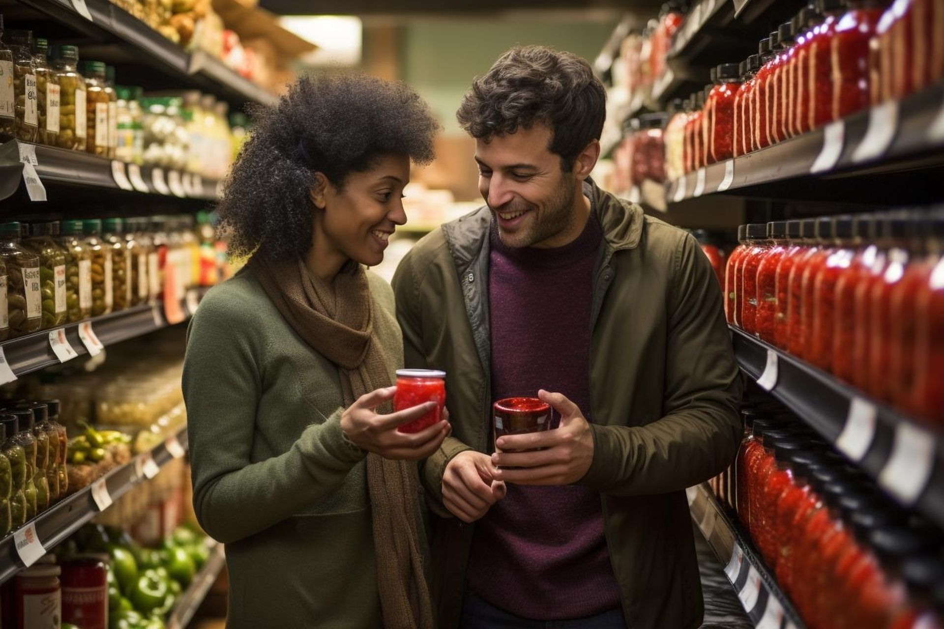Un home està aturat en una botiga de queviures mirant els prestatges.