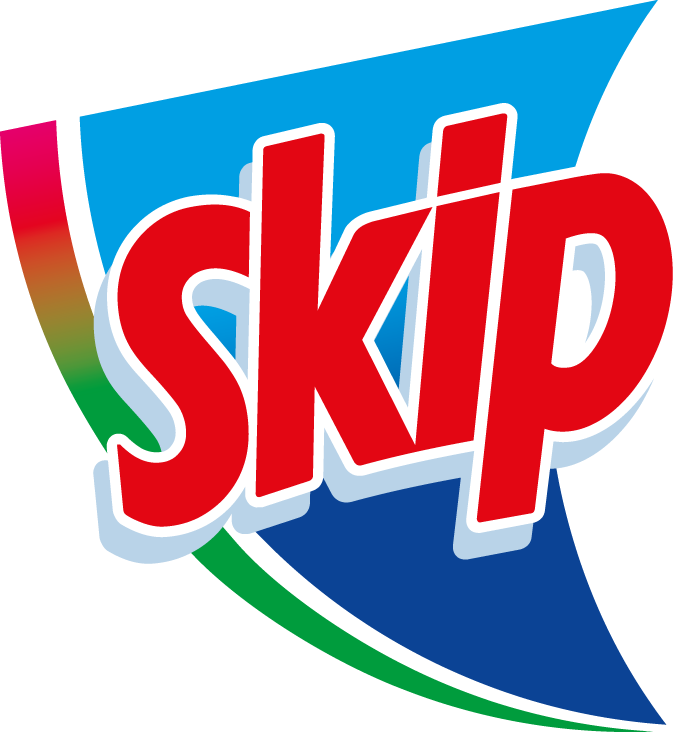 Un logotipo de Skip detergente