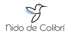 El logo de Nido de Colibri tiene un colibrí.