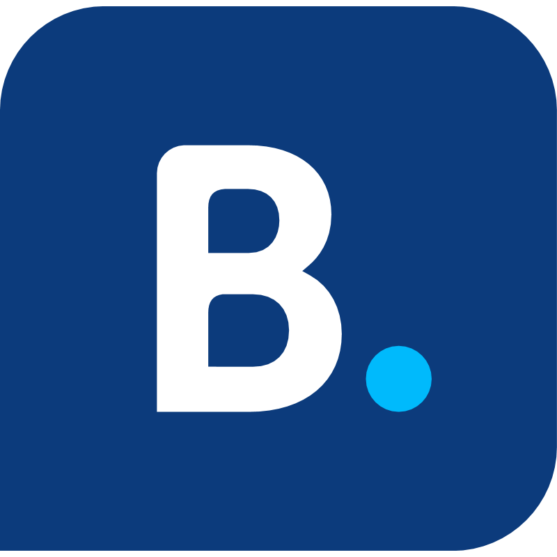 Un quadrato blu con la lettera b sopra