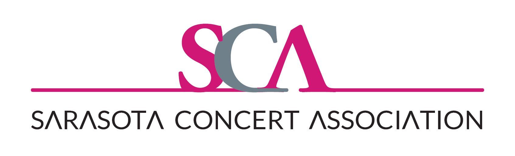 Logo of Sarasota Concert Association. Text reads 