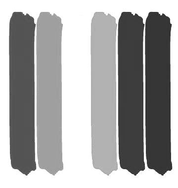 Two sets of three vertical brush strokes, each with two shades of gray.