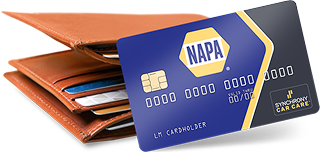 NAPA credit card peeking from a brown leather wallet | Autotrendz