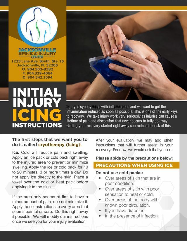 Initial Injury Icing Instructions