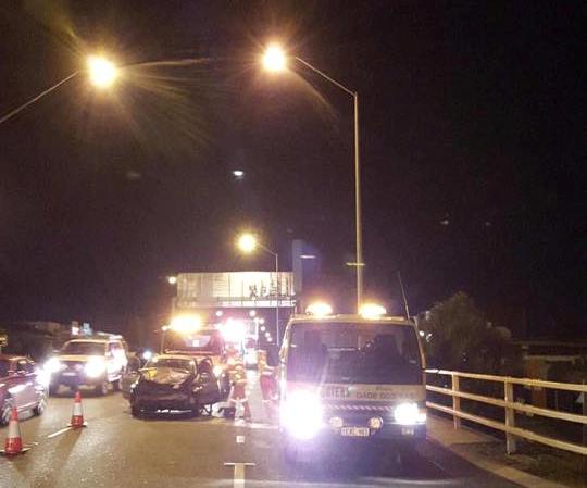 towing truck arriving at the crash site