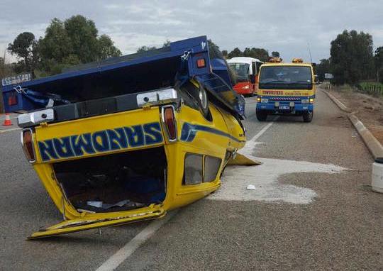 View of an automobile after accident