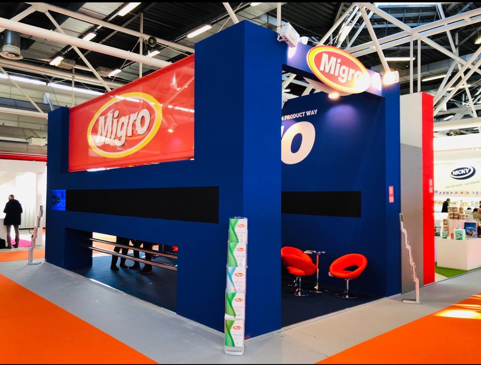 Allestimenti Cusano Stand, Fiera Marca Bologna, stand Migro