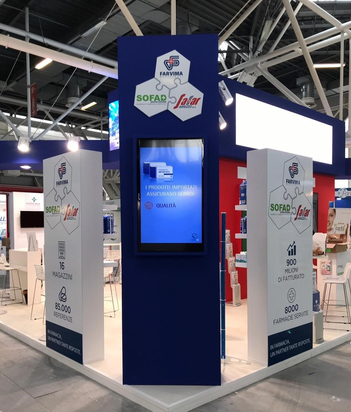Cosmofarma Bologna fiera del mondo della farmacia. Allestimenti Cusano Stand